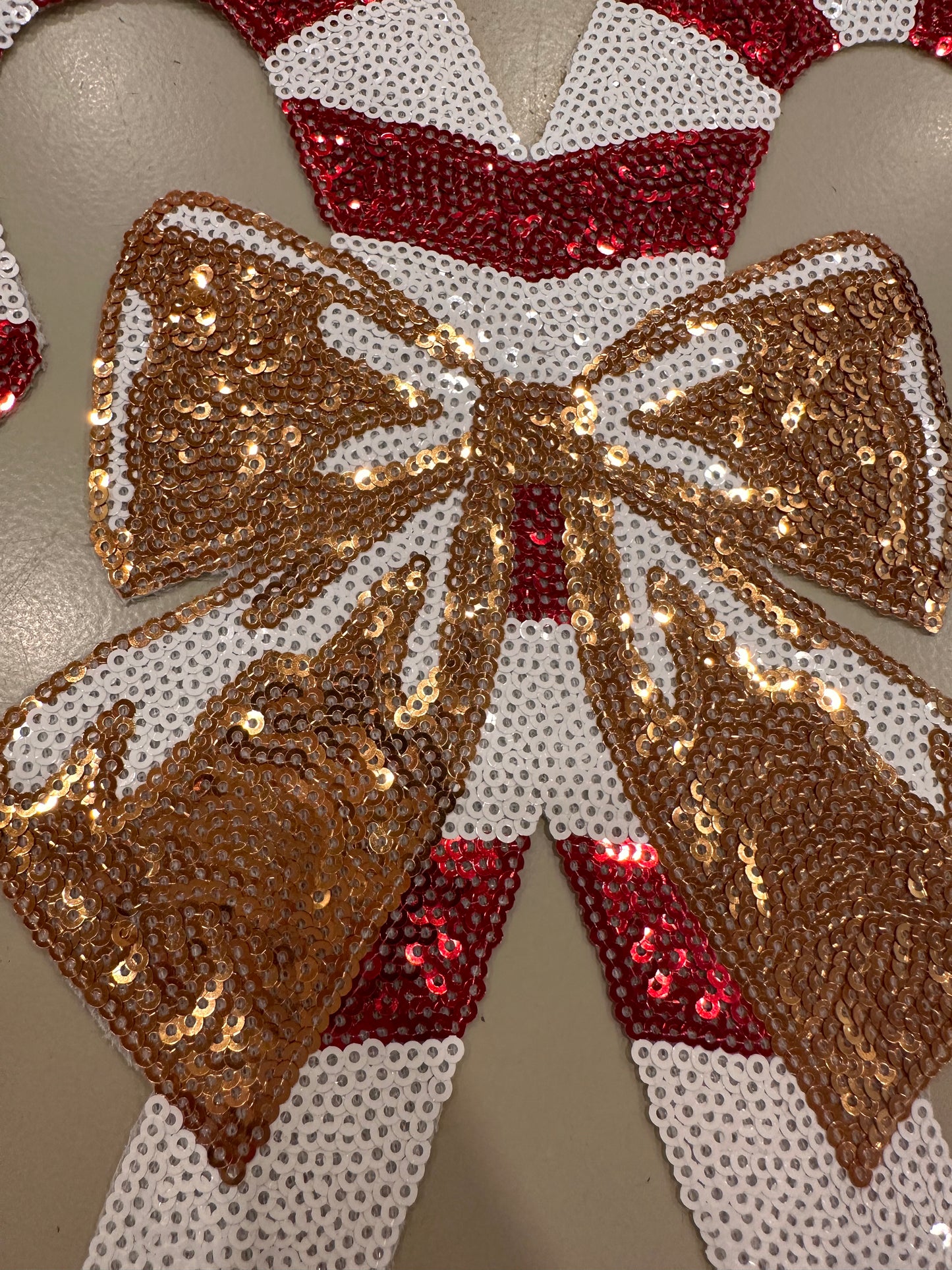 Candy Cane sequin patch READY TO PRESS