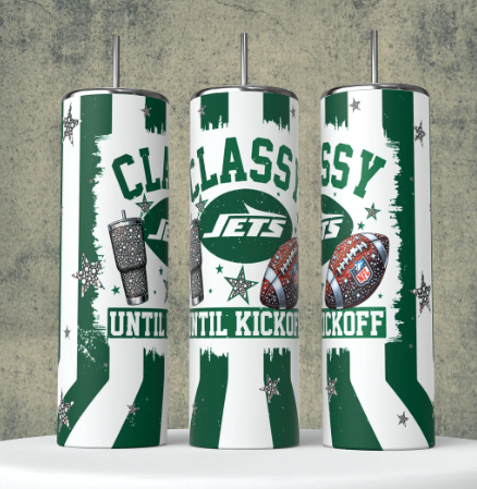 K14 Classy until Kickoff New York football Sublimation Transfer for Tumbler