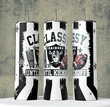 K8 Classy until Kickoff Las Vegas football Sublimation Transfer for Tumbler