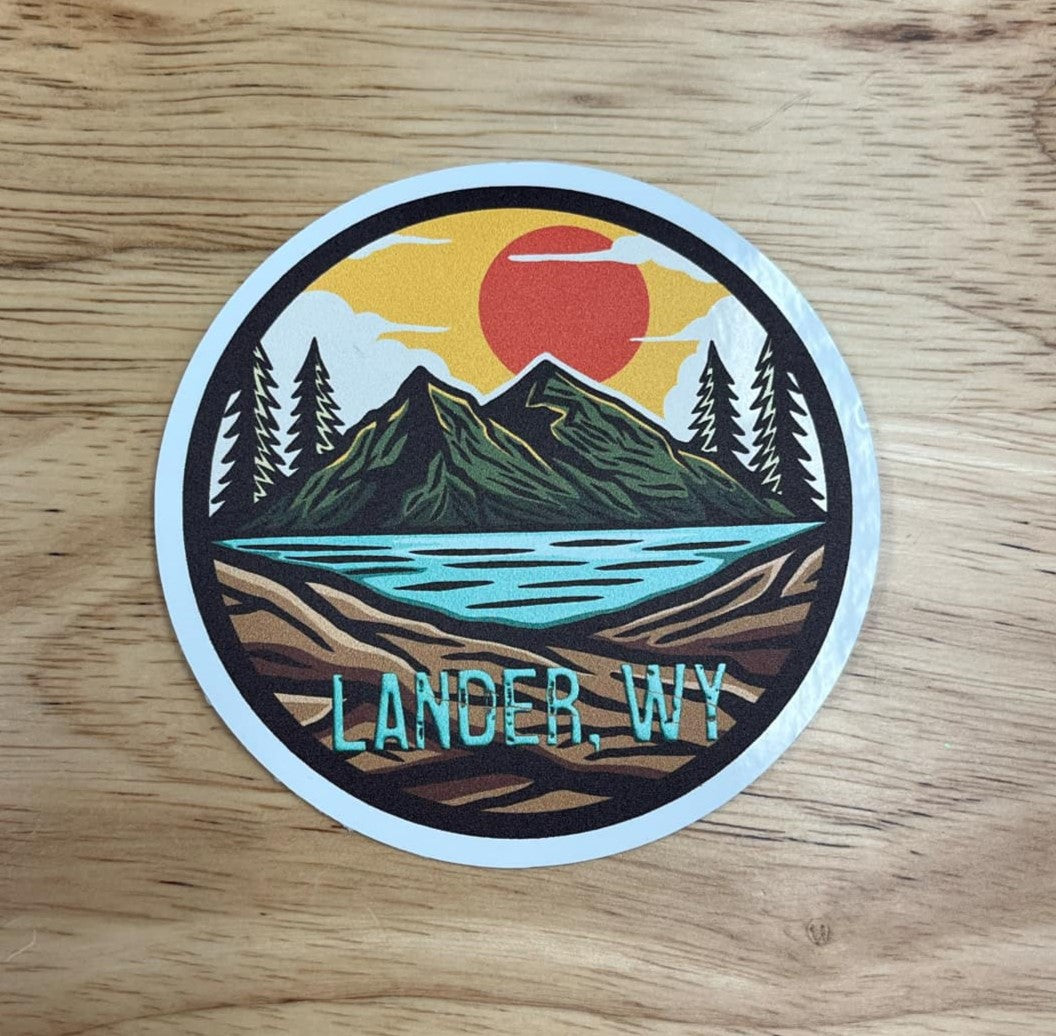 Lander Wy 3" Sticker