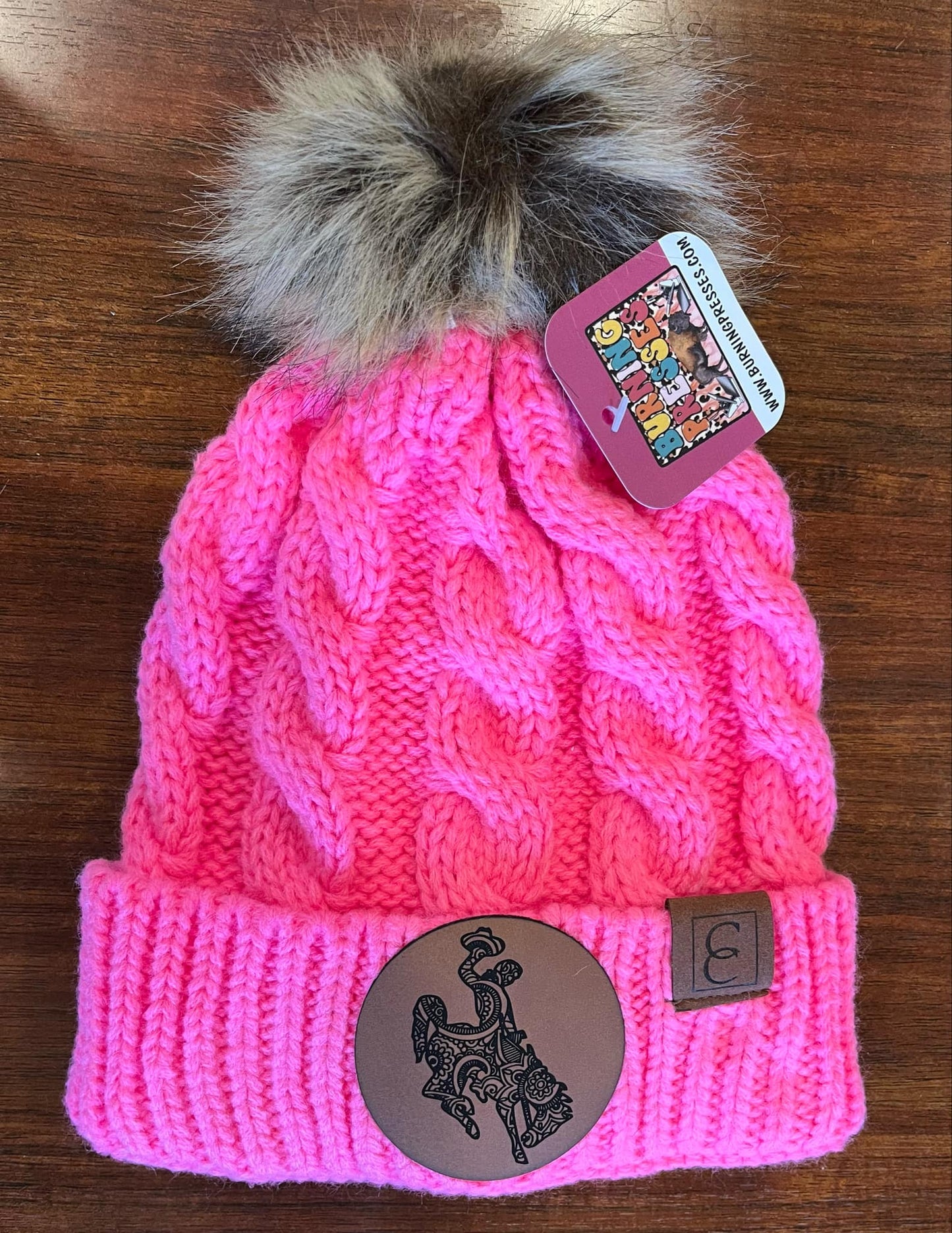 Wyoming Pink Beanie