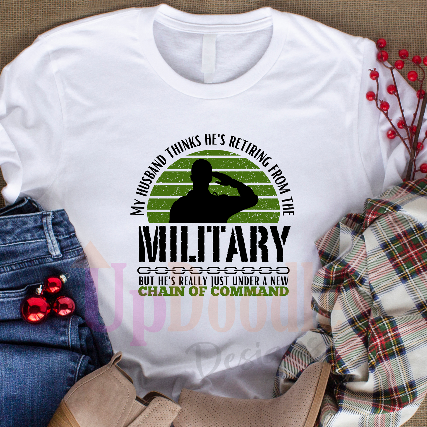 HUSBAND RETIRING FROM MILITARY SAYINGS DTF Print