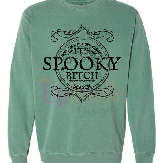 SPOOKY BITCH SEASON HALLOWEEN BLACK Sayings DTF Transfer UP