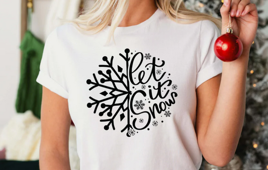 SS222 Let It Snow Snowflake Screen Print