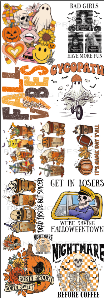 Fall/Halloween Premade DTF Gang Sheet 21 x 60