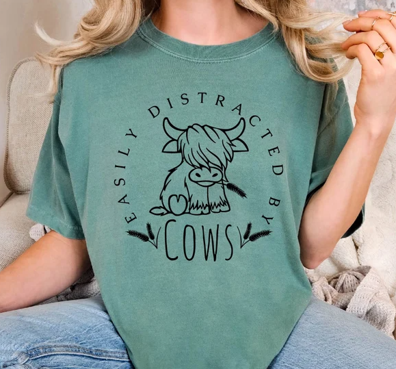 Easily Distracted by Cows DTF/Sublimation Transfers