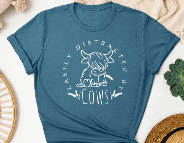 Easily Distracted by Cows DTF/Sublimation Transfers