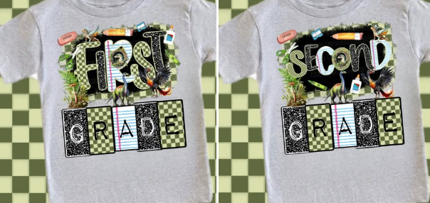 Back to School Grade Shirts DTF Transfers