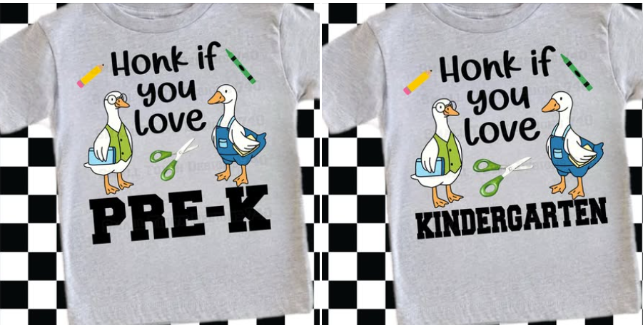 Honk if you love School pick your grade DTF Transfers