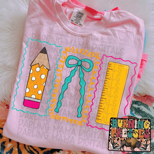 School Supplies DTF Transfer