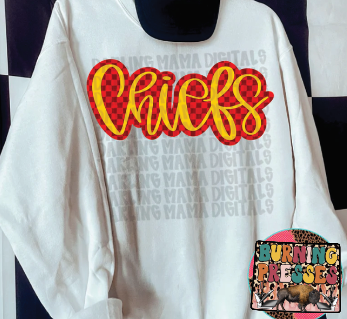 Kansas City Checkered Football DTF Transfer