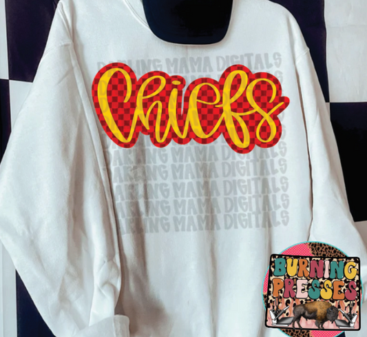 Kansas City Checkered Football DTF Transfer