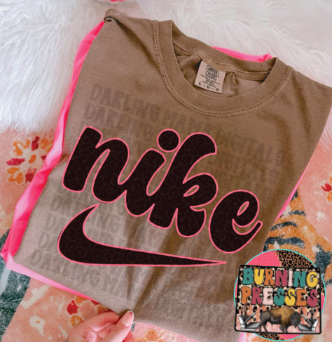 Black and Pink swoosh DTF Transfer