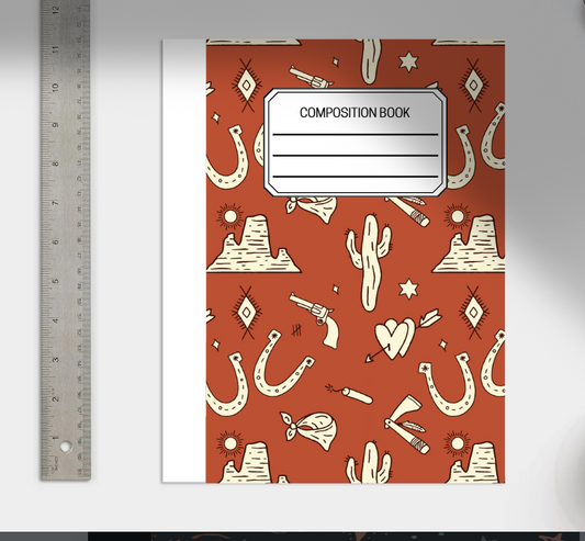 Western orange Composition Notebook or Print do It yourself