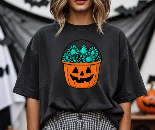 Halloween Bucket of Turquoise DTF Transfer