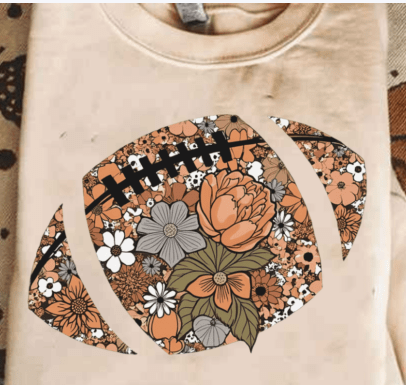 Floral Football DTF Transfer