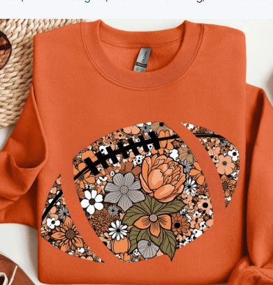 Floral Football DTF Transfer