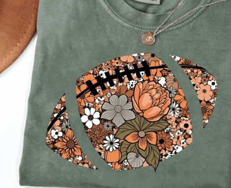 Floral Football DTF Transfer