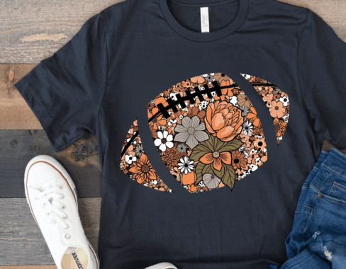 Floral Football DTF Transfer