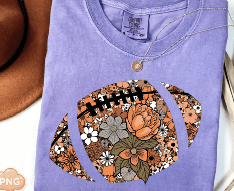 Floral Football DTF Transfer