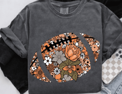 Floral Football DTF Transfer
