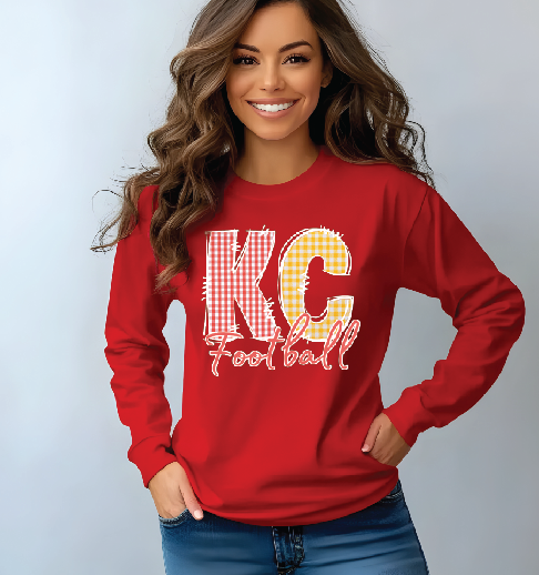 Kansas City Football Checkered DTF Transfer