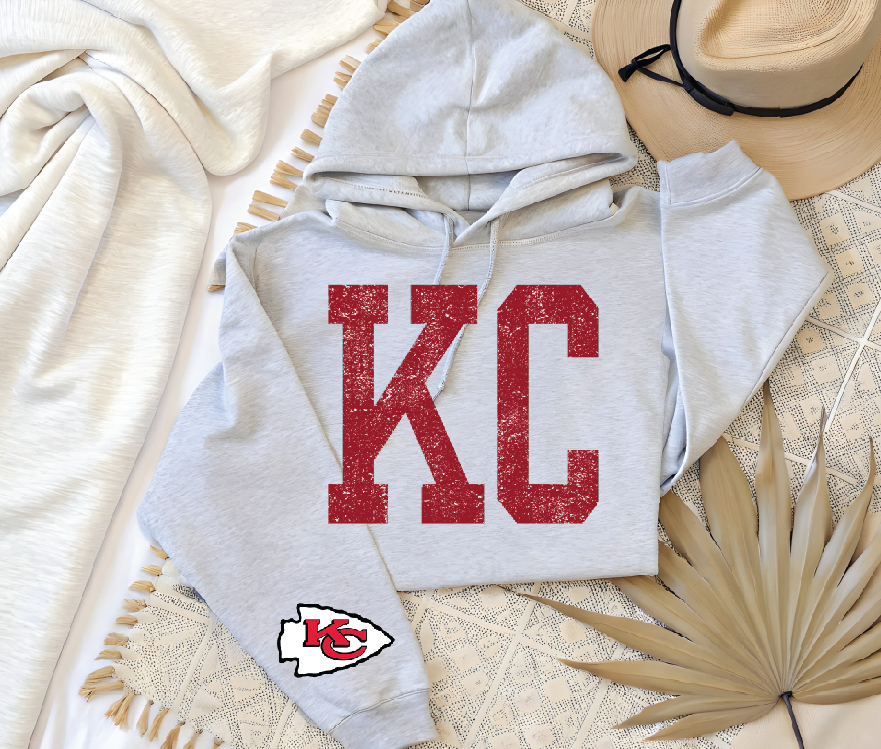 KC red and distressed with Pocket DTF Transfer