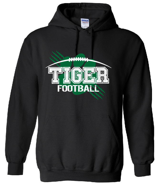 Tiger Football Hoodie in black