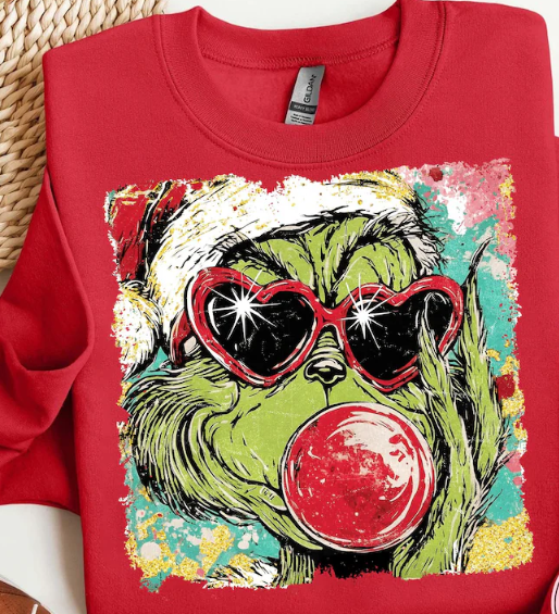 Green Guy Blowing Bubble DTF Transfer