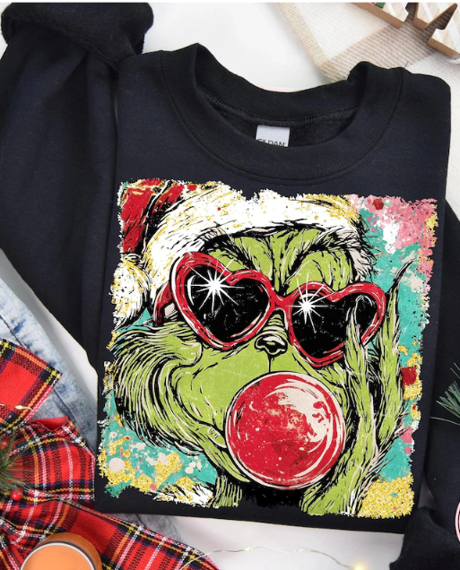 Green Guy Blowing Bubble DTF Transfer