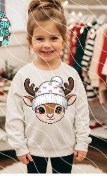 Reindeer boy or girl DTF Transfer