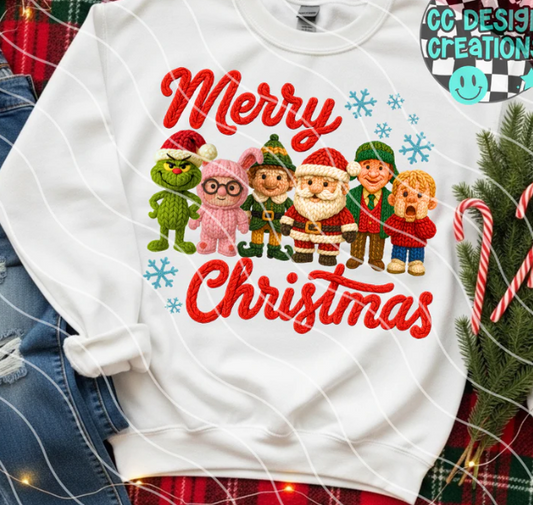 Faux Yarn Christmas Favorites DTF Transfer