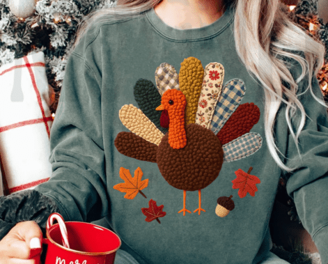 Turkey Faux patchwork DTF Transfer