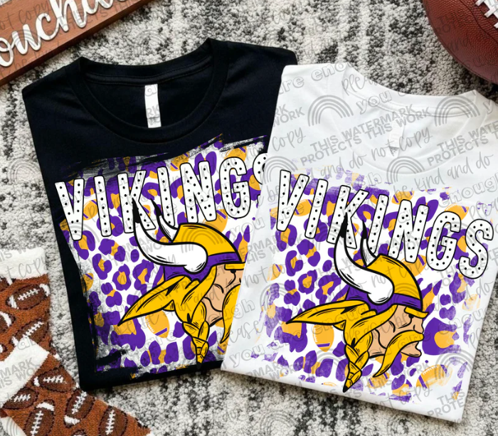 Minnesota football with leopard DTF Transfer