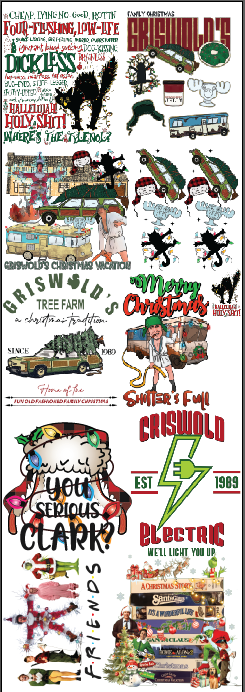 Premade Christmas Vacation DTF Gang Sheet 21 x 60
