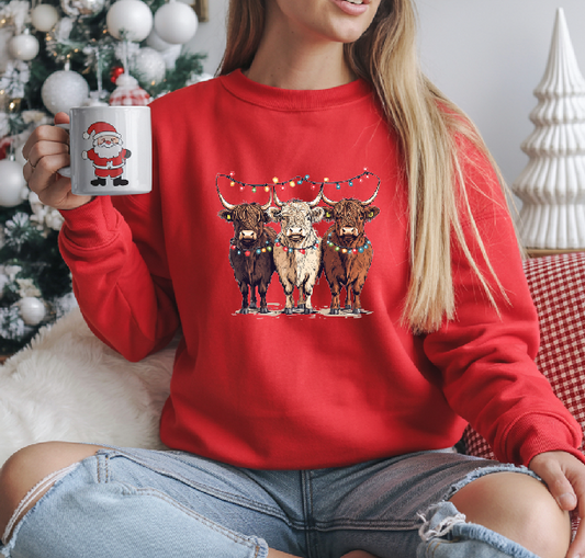 Western Christmas Cows DTF Transfer