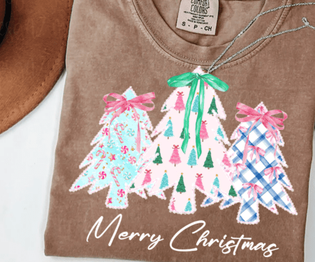 Lace coquette Christmas Tree DTF Transfer