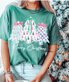 Lace coquette Christmas Tree DTF Transfer