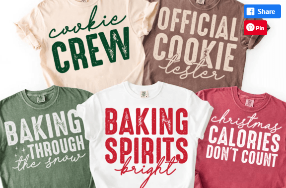 Christmas Baking, choose your favorite DTF Transfer