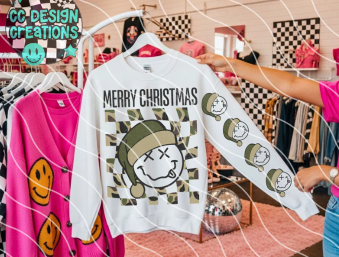 Smiley with sleeve and 2 choices DTF Transfer