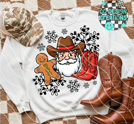 Cowboy Santa DTF Transfer