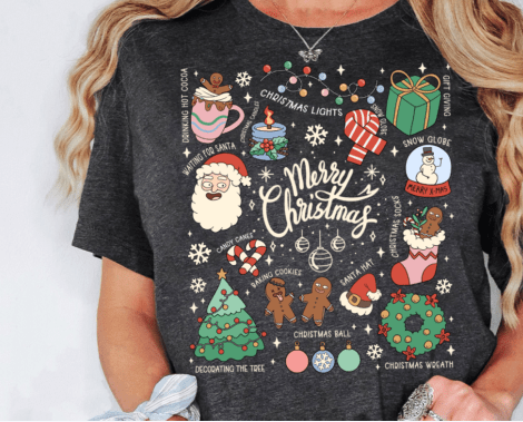 Retro Christmas doodles DTF Transfer