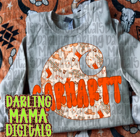 Western Car Christmas DTF Transfer