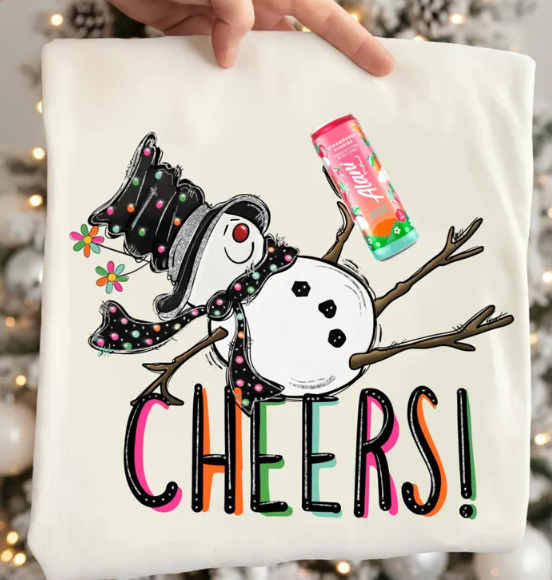 Snowman Cheers DTF Transfer