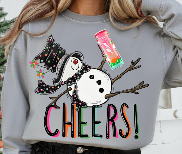 Snowman Cheers DTF Transfer
