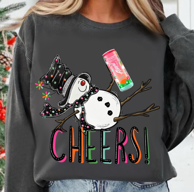 Snowman Cheers DTF Transfer