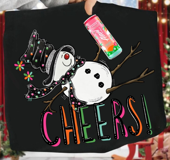 Snowman Cheers DTF Transfer