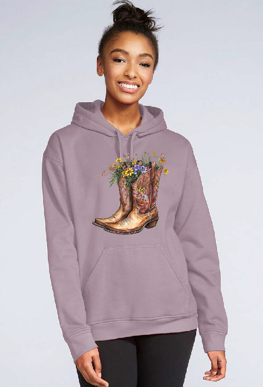 Western boots full of flowers design DTF Transfer