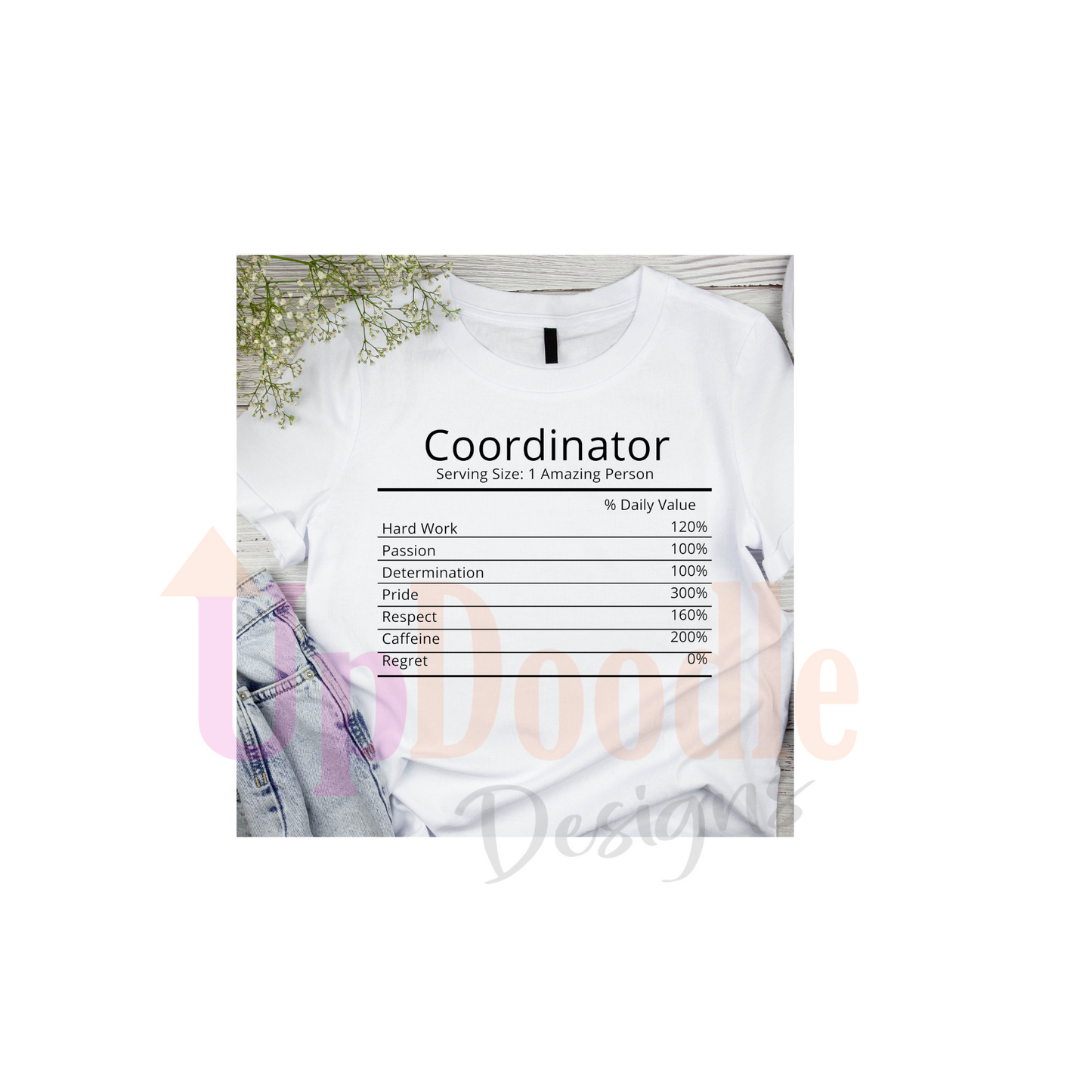 COORDINATOR NUTRITION LABEL TEACHER Sayings DTF Transfer