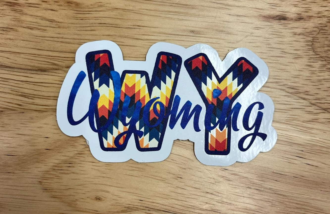 WY Aztec Design 3.5" Sticker